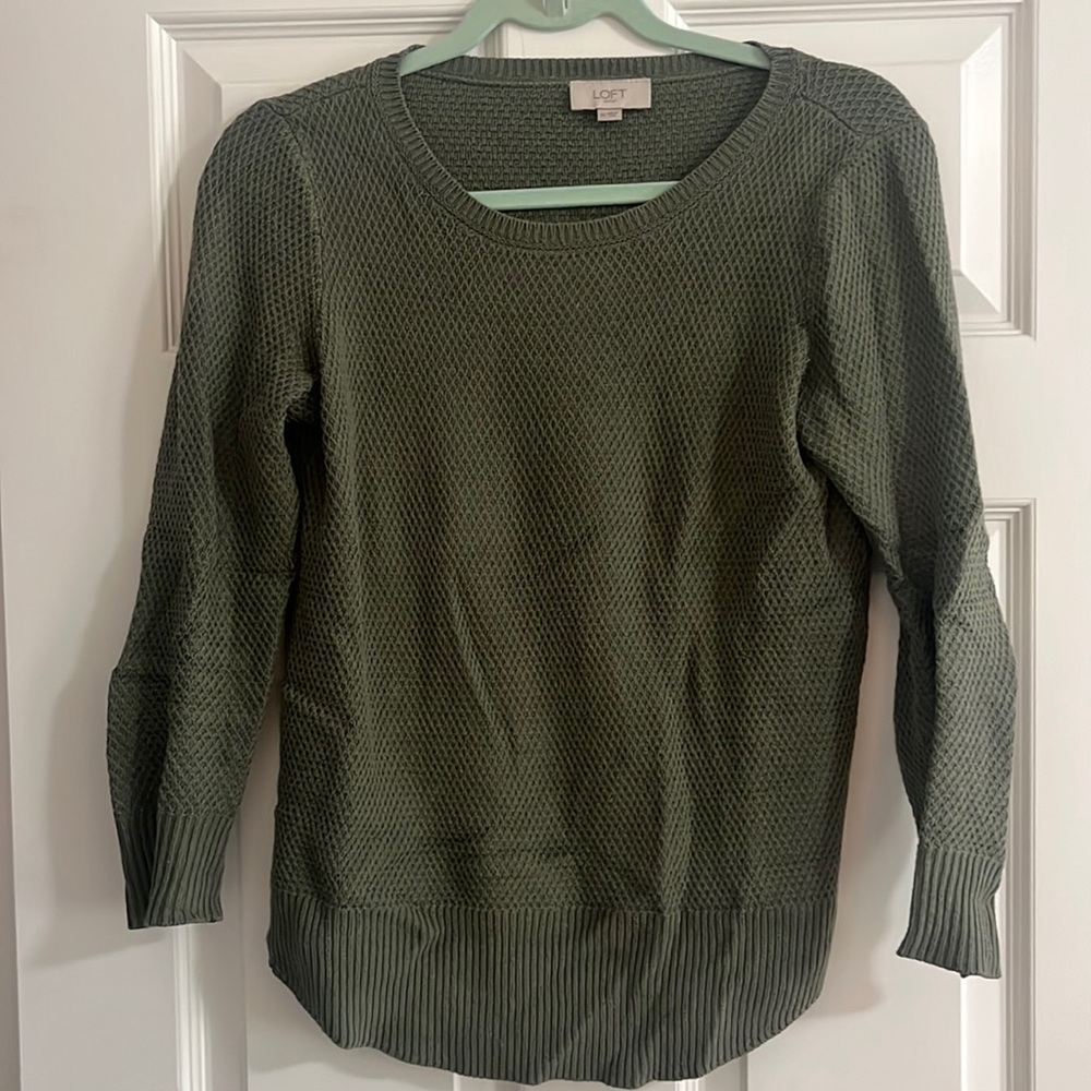 Loft green knit sweater